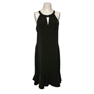 WHBM Dress Black Keyhole Front & Back Sleeveless Stretch Anti-Wrinkle sz M